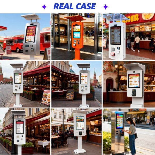 IP65 Waterproof Outdoor Touch Screen Kiosk with 21.5" HD Display and 10-point Capacitive Touch for Self Ordering
