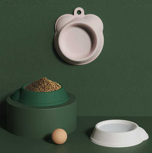 Anti Fouling Elevated Cat Food Bowls Double Raised Food Water Feeder