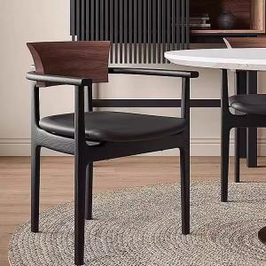 Casual Home Restaurant Dining Chair Nordic Ancient Style With Solid Wood Back