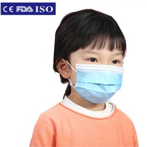 Blue Kids Disposable Mask Skin Friendly Three Layer Folding 3D Breathing Space