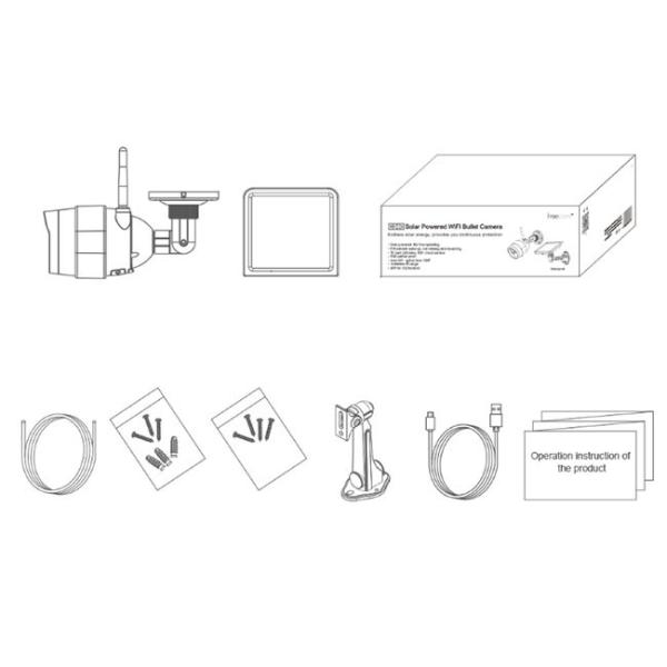 H.264 Bullet Solar Powered Outdoor Wireless Surveillance Camera 1MP 10m PIR Range