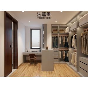 Modern And Functional Grey Walk-In Closet With Multiple Storage Solution