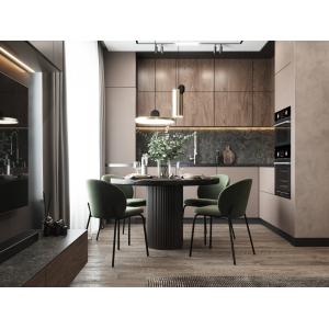 Fitted Pinkish Brown PET Kitchen Cabinets Modern Bespoke Kitchen Cabinets