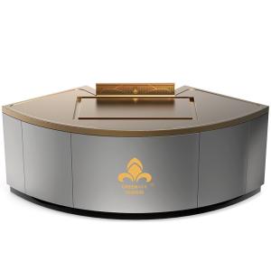 Fan-shaped Copper Teppanyaki Table 2300x900x800mm Electric Heating