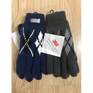 3M thinsulate Jacquard acrylic gloves for winter--Mens outside gloves with