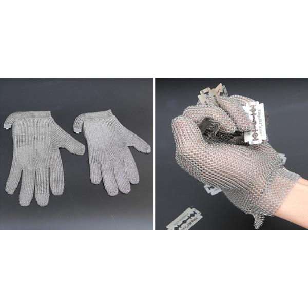 100% Stainless Steel Wire Mesh Anti Cut Hand Gloves Level 5 Protection For Butcher