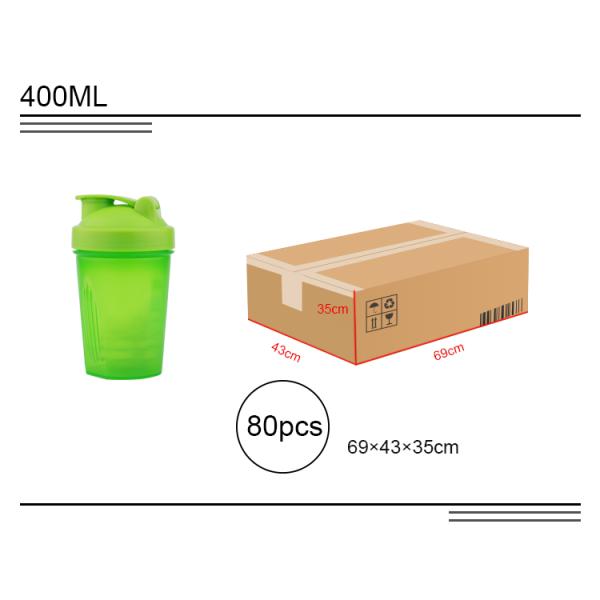 Sport Custom Logo Design Protein Shaker With Mixer Ball Water Bottle Shaker Bottle For Gym Outdoor 400ml