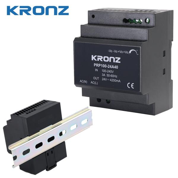 12V 90W Din Rail Mout Industrial Power Supply with Black Plastic Housing Max.120mV