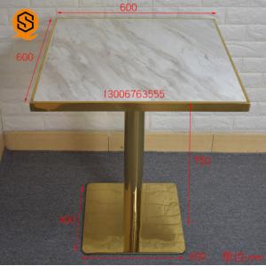 Artificial Stone Top Restaurant Coffee Table With Stainless Steel Base