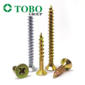 Yellow / White Zinc Countersunk Head DIN7505 Harden MDF Furniture Chipboard