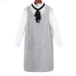 fashion high collar chiffon shirt with cotton shoulder-straps