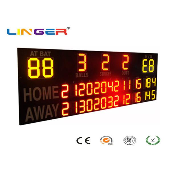 Buy Outside UV Protection 12 / 20 Inch LED Electronic Baseball Scoreboard In Yellow And Red Color at wholesale prices