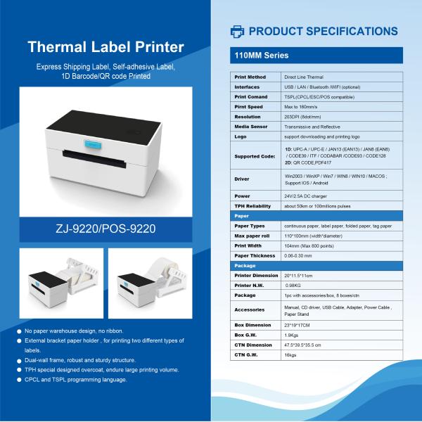 110mm Thermal 4 Inch Label Printer Grey 4x6 Shipping Label Printer ODM