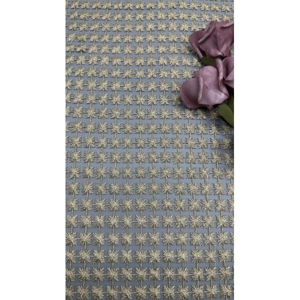 Embroidered Metallic Lace Fabric Hollow-up Spark Shinning Breathe Wedding Dresses