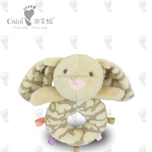 Custom Animal Baby Soft Animal Handbell Stuffed Bear Baby Rattle