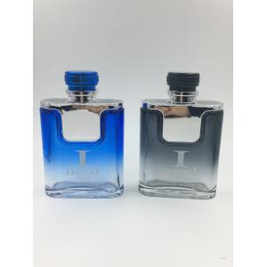 flat Glass Perfume Bottle With Metallic Shoulder And Cap 100ml