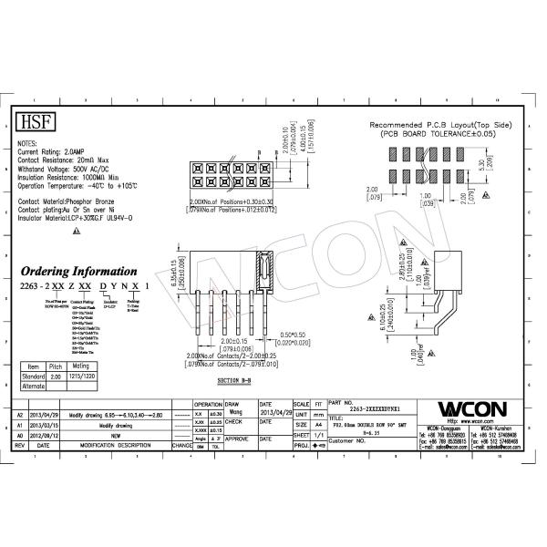 Female Header Connector 2.0mm 90° SMT 2*15P DIP , battery connector AU over Ni