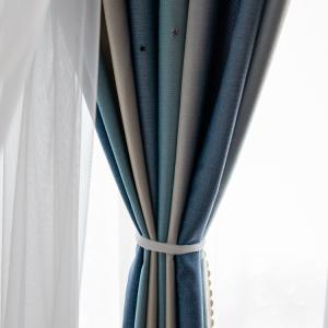 Blackout Coffee Textured Shower Cotton Curtain Fabric