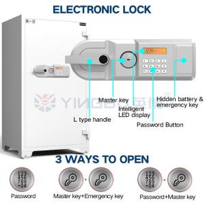 H1280mm Fireproof Safe Box Fire Resistant Special Out Hinge Design