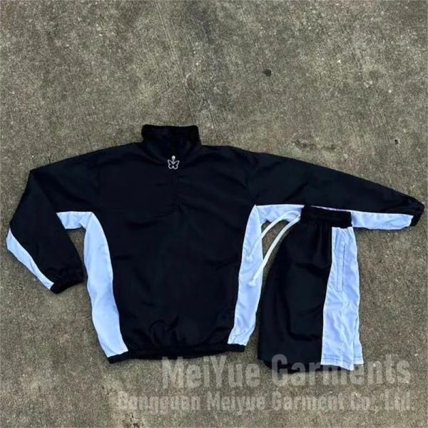 Custom Logo Windbreaker Nylon Pullover Shirt Lightweight Shorts Running Summer Sweatsuit Joggers Sweatshirt and Short Set