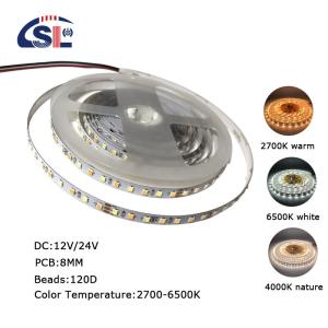 Quality 120leds/m 3 Colours CCT SMD 2835 Flexible White Addressable Led Backlight Strip Light 3- for sale