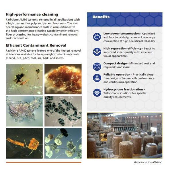 Strong and Durable Wear Resistance Centrifugal Cleaners for Paper Radiclone Am80