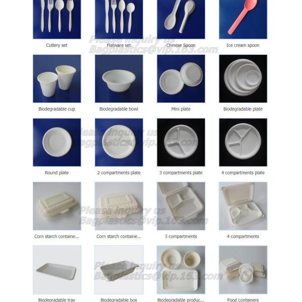 spoon, folk, knife, tray, disposable plate, deli tray, biodegradable breakfast