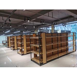 Single Sided Supermarket Wooden Shelves Gondola Medium Duty Type