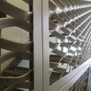 Aluminum expanded metal mesh Curtain Wall GOLD COPER COLOUR
