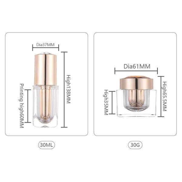 Round Plastic Acrylic Luxury Cosmetic Cream Lotion Pump Bottle 50ml