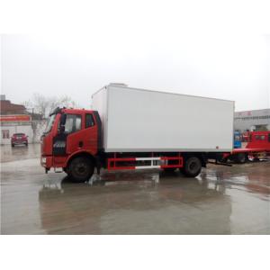 White / Red Color 6.8m FAW 4X2 Refrigerated Truck With 5800mm Wheelbase