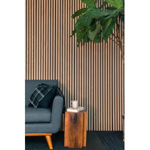 Linear Slat Wooden Grooved Acoustic Panels Decoration Sound Absorption Building