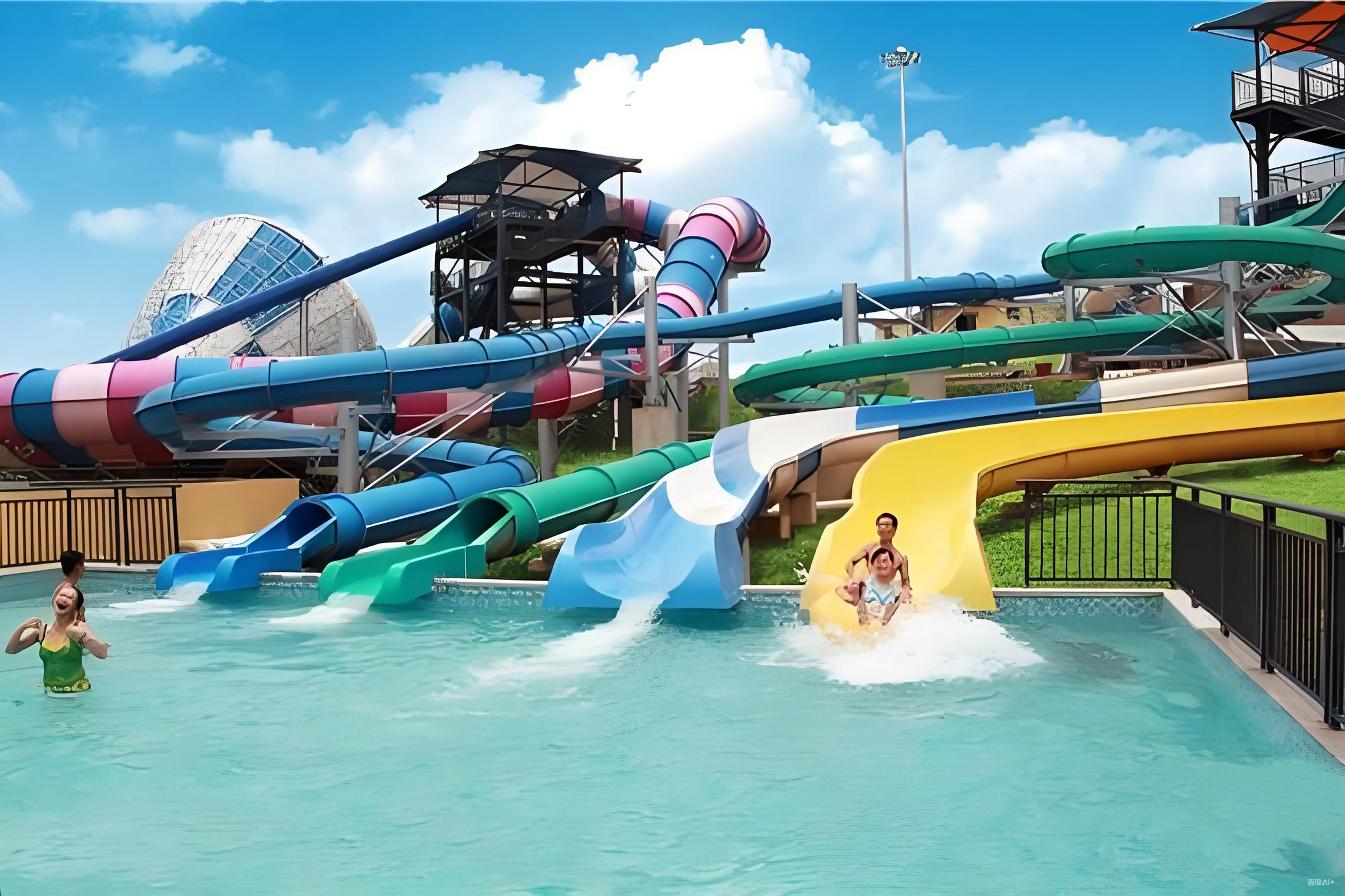 Fiberglass Steel Slide Manufacturer Suitable For Residential And Commercial Swimming Pools In Water Parks For More Than 10 Years Use