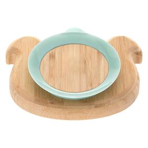 Customized Logo Cute Bear Fall-Resistant Bamboo Bowl With Feeding Spoon Silicone