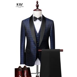 Custom Slim Fit Peaked Lapel Blazer 3 Pcs Two-piece Set for Men's Wedding/Formal