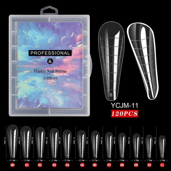 Plastic Nail Form Quick Building Mold Extra Long Nail Extension Coffin Dual Nail Form