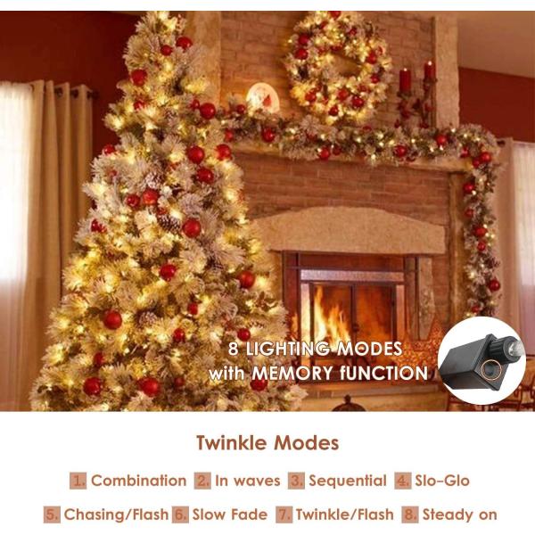 50m Christmas String Lights Blue With Remote 8 Modes Memory Timer Decor For Home