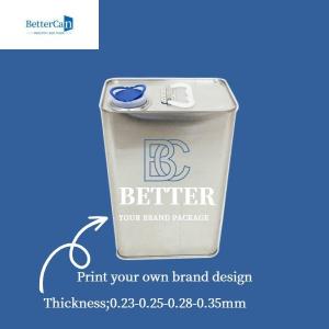 Empty Industrial Paint Tins 4 Litre Rectangular Tin Containers