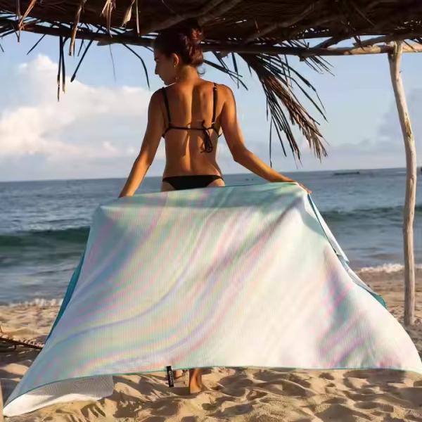 Aquacool Quick Dry Custom Sublimation Microfibre Waffle Printed Beach Towel