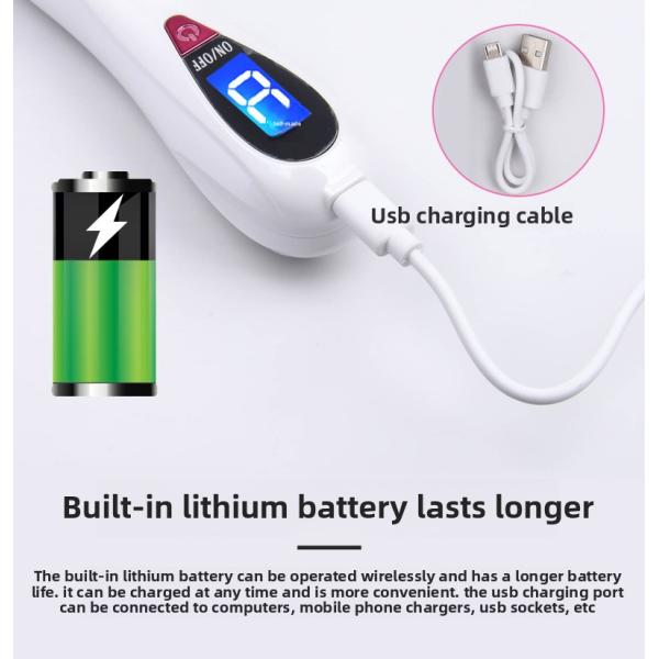 Rechargeable Nine-Speed ABS Dot Pen Handheld LED Indicator and USB Plug for Home Beauty Freckle Spot Removal