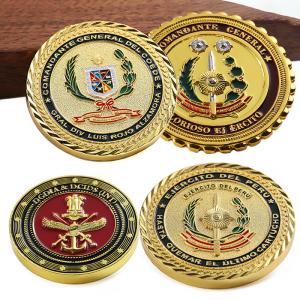 Zinc Alloy Enamel Military Coins Plated Gold 3D