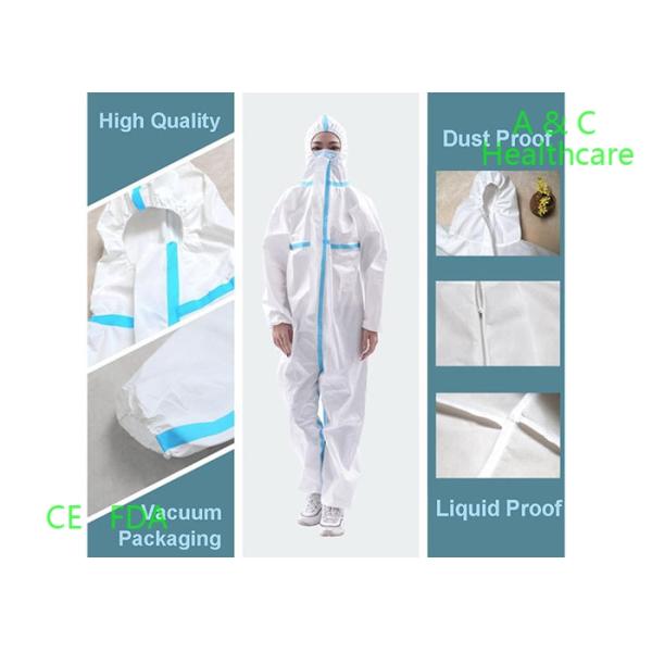 Anti Static Disposable Protective Coverall Waterproof For Asbestos Stripping