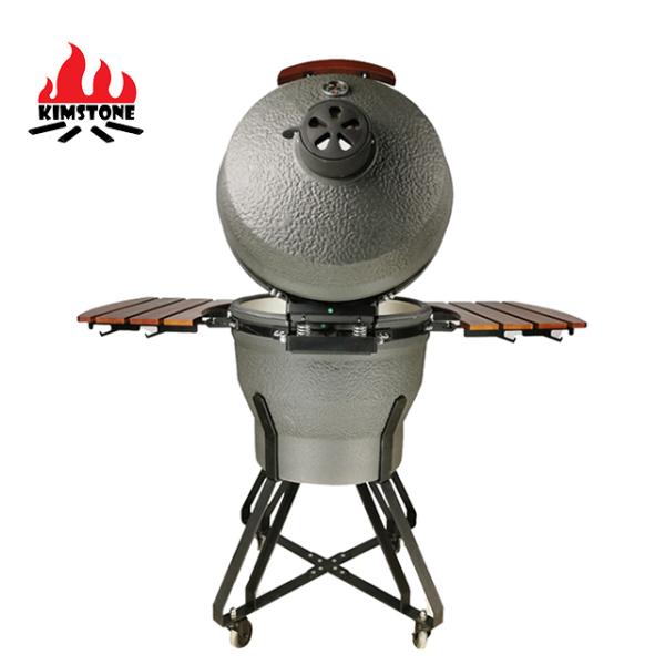 KIMSTONE New Design XL XXL 22 Inch Foam Glazing Matte Black Grey Charcoal Bbq Grill Kamado Smoker