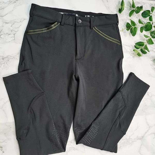 Black Eco - Friendly Zipper Horse Riding Pants Breaches Apparel