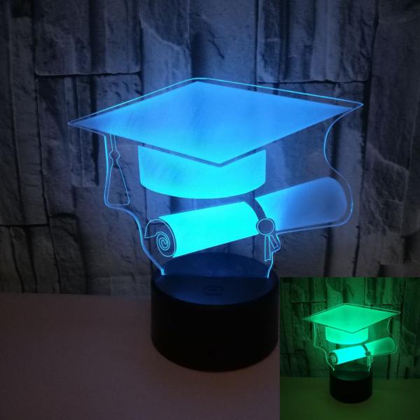 New bachelor hat 3D night lights custom OEM sign picture Graduate gift 3D small