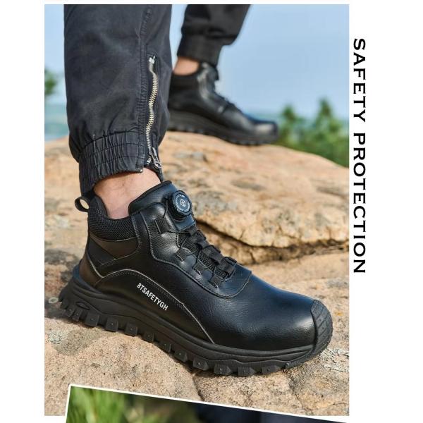 Men's Safety Shoes Kevlar Midsole Work Boots With Steel Toe And Rubber Sole