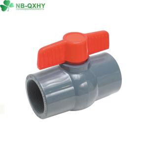 Industrial Usage Red Butterfly Plastic Handle White PVC Ball Valve with ANSI