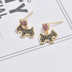 Puppy Earrings Zircon Copper Earrings Beautiful Gifts For Girls