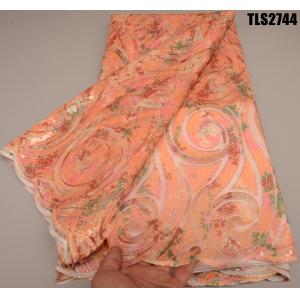 New Arrival Quality Fancy Sequin Embroidery Mesh French African Lace Fabric For