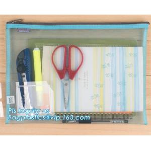 600D polyester portfolio file folder, file folder a4 size PVC mesh document bag